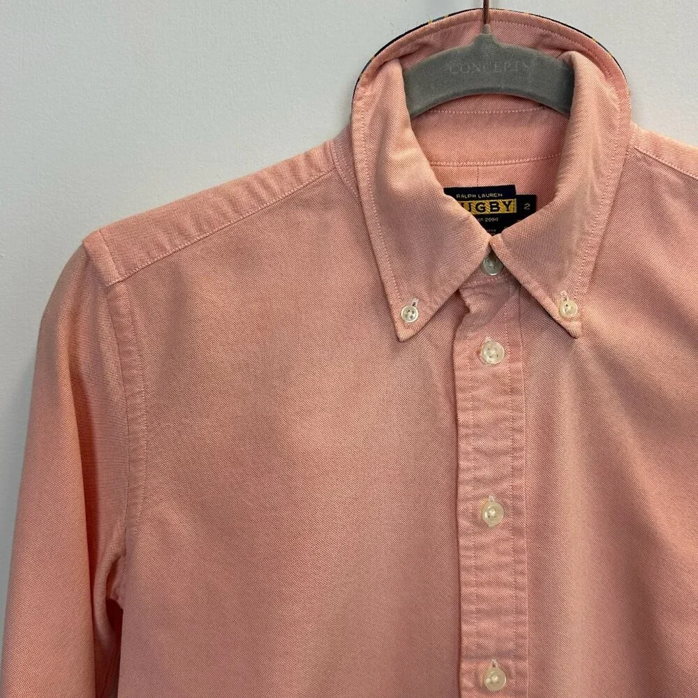 Rugby Ralph Lauren OCBD Button Down Shirt Orange Size 2 - Picture 1 of 13